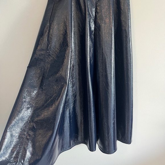 Crackled Pleather Navy Skirt by Essentiel Antwerp - Picture 4 of 5